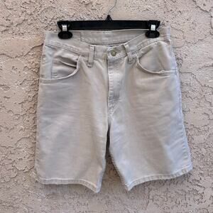 Vintage Wrangler Beige 9” Classic Denim Shorts Size 30”